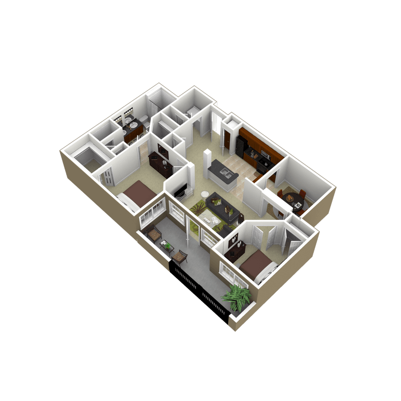 3000Sage - The St James - 1 Bedroom 1Bath - 3D